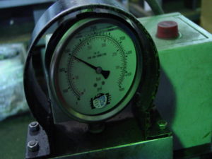 repaired cylinder being pressure tested